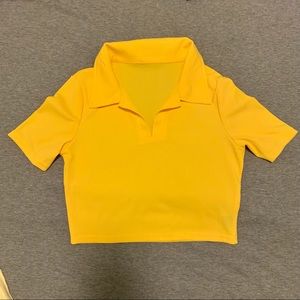 Yellow Ribbed Collared Shirt BRAND NEW